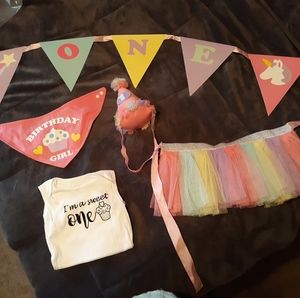 Girls 1st birthday set